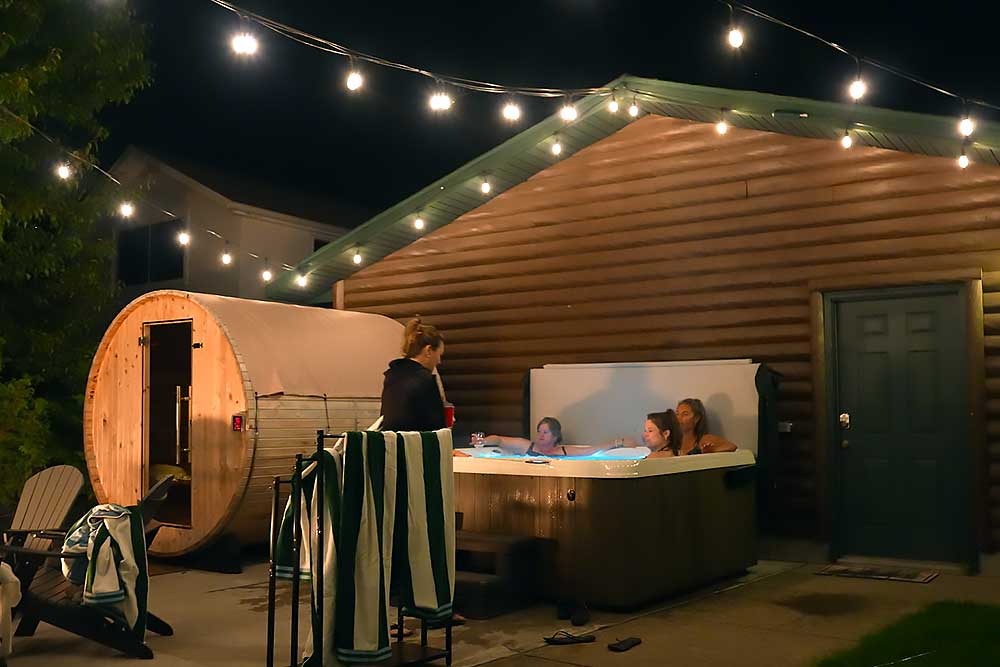 our-grounds-amenties-suana-and-spa-2 Outdoor sauna at South Shore Resort and Retreats western Michigan